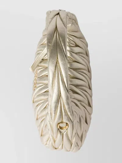 Miu Miu Quilted Clutch Bag Top Handle In Neutral