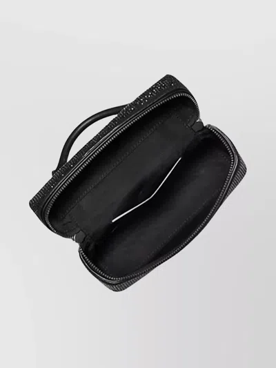 Michael Kors Jana Extra-small Embellished Suede Convertible Crossbody Bag In Black