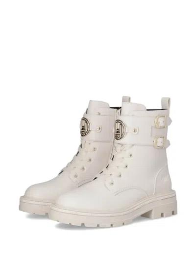 Liu •jo Buckle Logo Boots In White