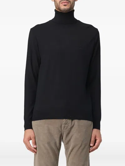 Paul & Shark Roll-neck Sweater In Black