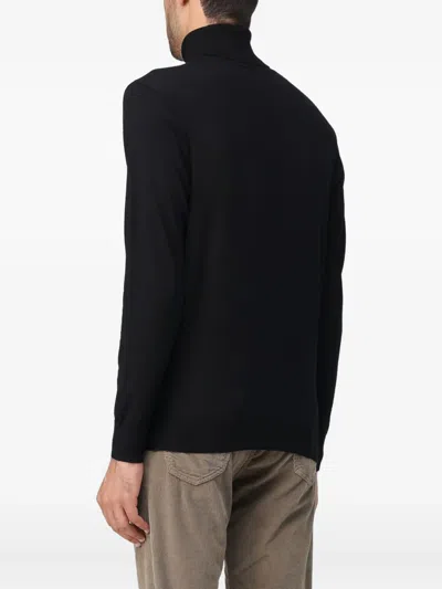Paul & Shark Roll-neck Sweater In Black