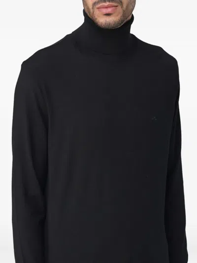 Paul & Shark Roll-neck Sweater In Black