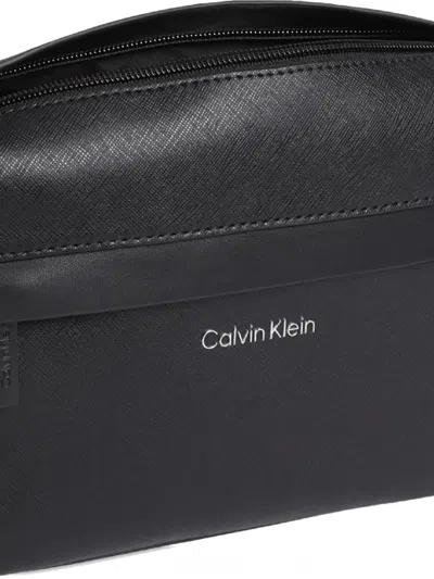 Calvin Klein Logo Messenger Bag In Black