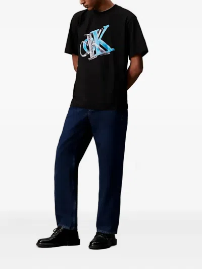 Calvin Klein 3d Monogram Tee T-shirt In Blue