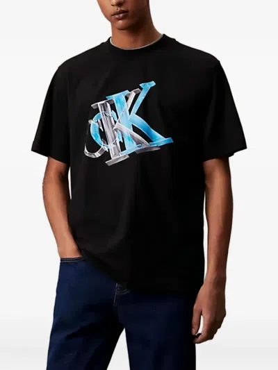 Calvin Klein 3d Monogram Tee T-shirt In Blue