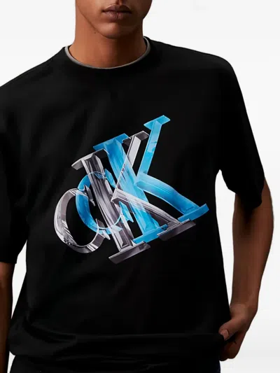 Calvin Klein 3d Monogram Tee T-shirt In Blue