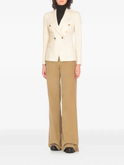 Tagliatore Double-breasted Button Jacket In White