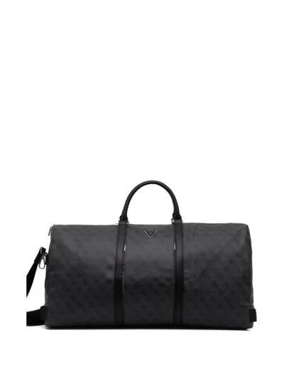 Guess Usa Monogram-pattern Holdall In Black