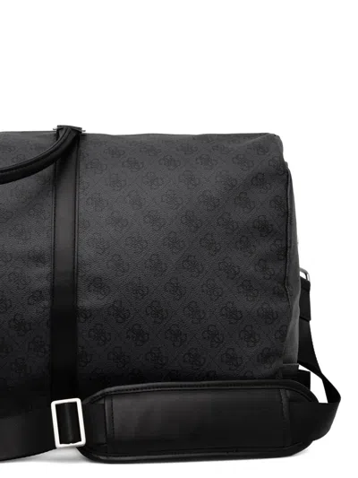Guess Usa Monogram-pattern Holdall In Black