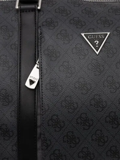 Guess Usa Monogram-pattern Holdall In Black