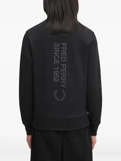 Fred Perry Logo-embroidered Sweatshirt In Black