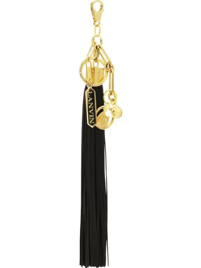 Lanvin Leather-tassel Bag Charm In Black
