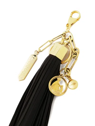 Lanvin Leather-tassel Bag Charm In Black