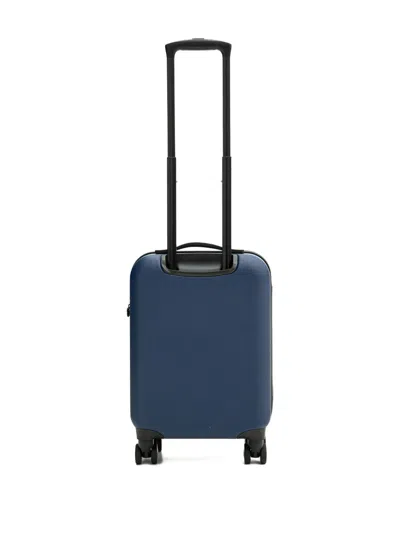 Armani Exchange Logo-embossed Ribbed Luggage In Blue
