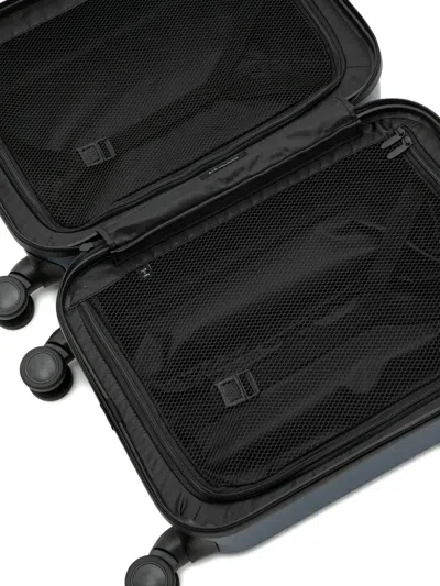 Armani Exchange Logo-embossed Ribbed Luggage In Blue