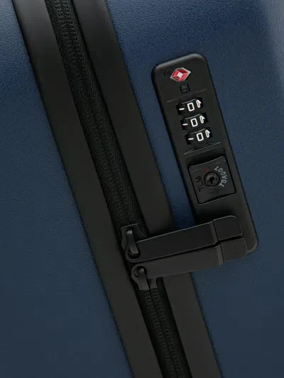 Armani Exchange Logo-embossed Ribbed Luggage In Blue