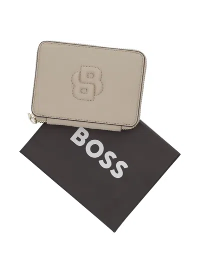 Hugo Boss Logo-embossed Wallet In Neutral