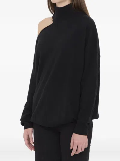 Lisa Yang Alvia Asymmetrical Cut-out Sweater In Black