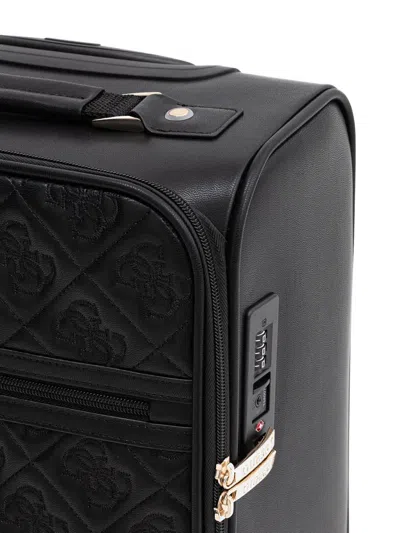 Guess Usa Quilted Embossed Luggage In Black