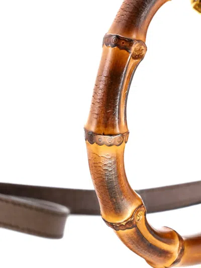 Pre-owned Gucci Bamboo 1947 Top Handle Bag Jumbo Gg Canvas Small Satchel In Neutral