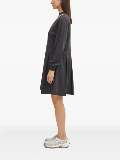 Fred Perry Logo-embroidered Mini Dress In Gray