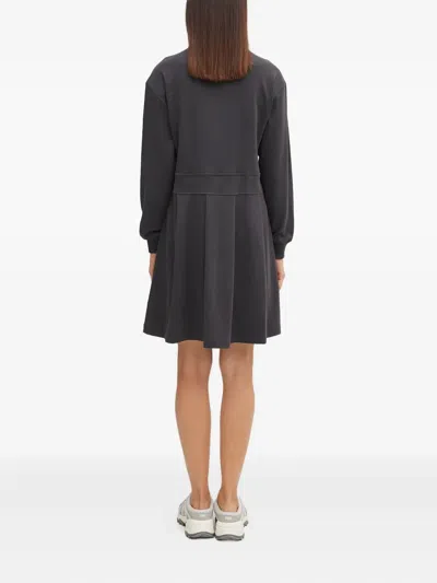 Fred Perry Logo-embroidered Mini Dress In Gray