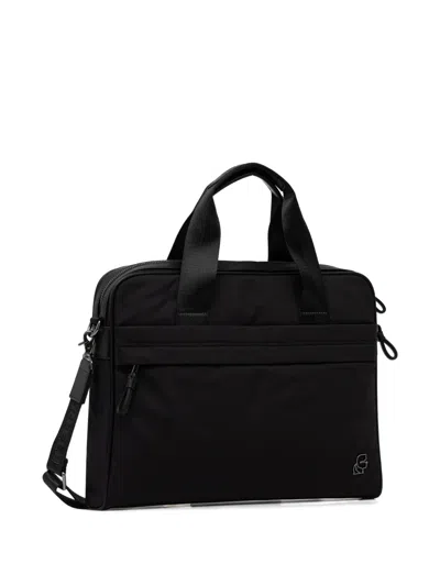 Karl Lagerfeld Logo-appliqué Laptop Bag In Black