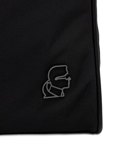 Karl Lagerfeld Logo-appliqué Laptop Bag In Black