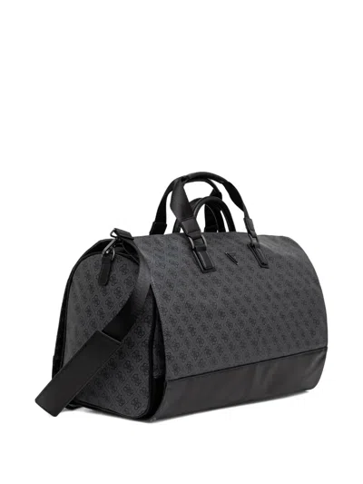 Guess Usa Ibiza Monogram-pattern Holdall In Gray