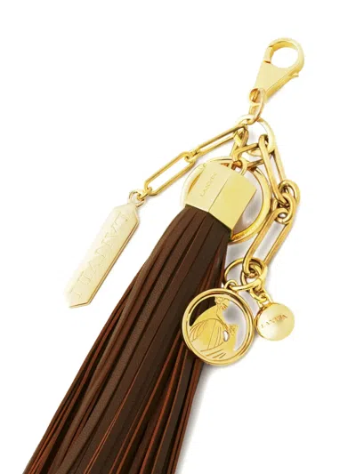 Lanvin Leather-tassel Bag Charm In Gold