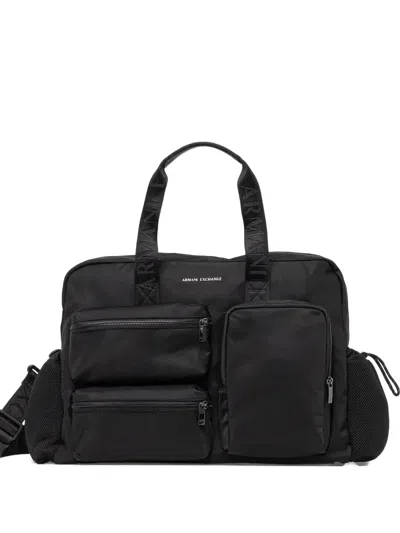 Armani Exchange Logo-plaque Holdall In Black