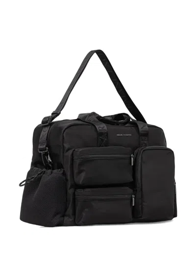 Armani Exchange Logo-plaque Holdall In Black