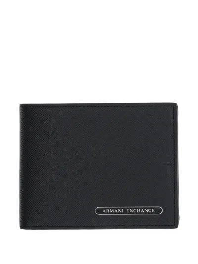 Armani Exchange Logo-plaque Wallet In Black