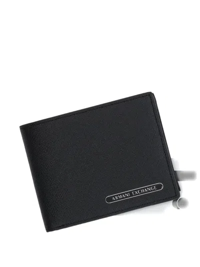 Armani Exchange Logo-plaque Wallet In Black
