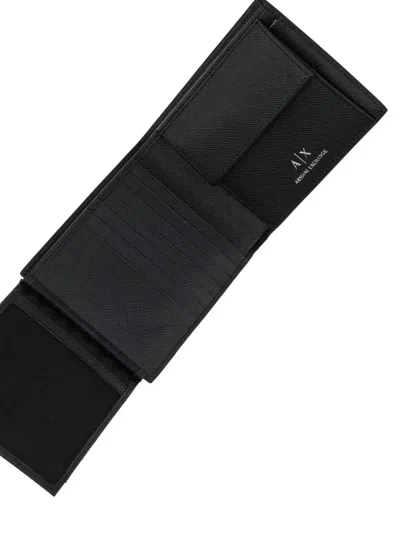 Armani Exchange Logo-plaque Wallet In Black