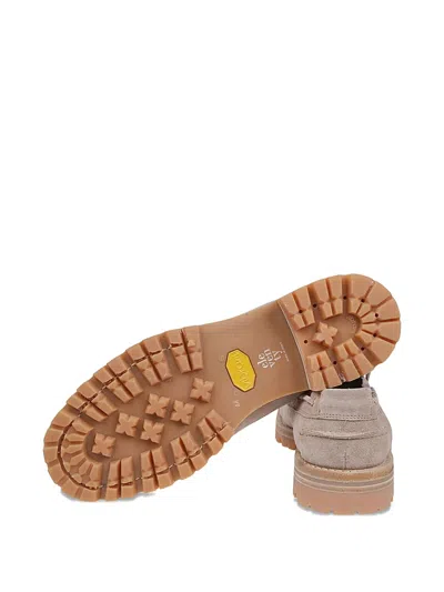 Eleventy Lace-up Leather Boat Shoes In Neutral