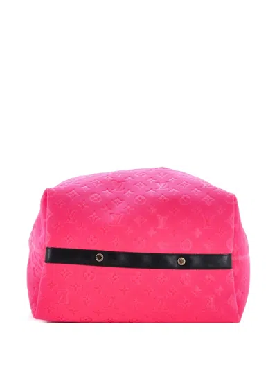 Pre-owned Louis Vuitton Scuba Monogram Embossed Neoprene Mm Tote Bag In Pink