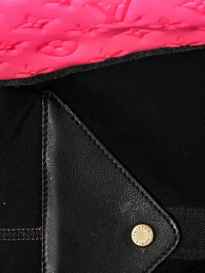 Pre-owned Louis Vuitton Scuba Monogram Embossed Neoprene Mm Tote Bag In Pink