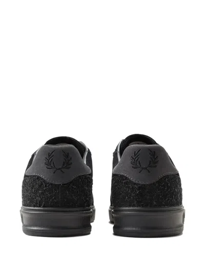 Fred Perry Suede Sneakers With Iconic Embroidery In Black