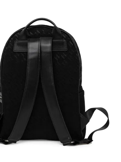 Karl Lagerfeld Logo Pattern Backpack In Black