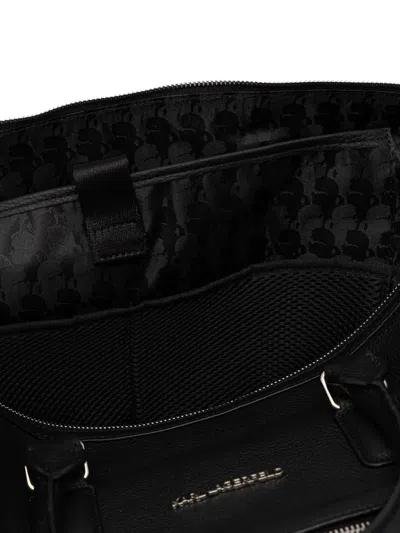 Karl Lagerfeld Zip Logo Holdall In Black