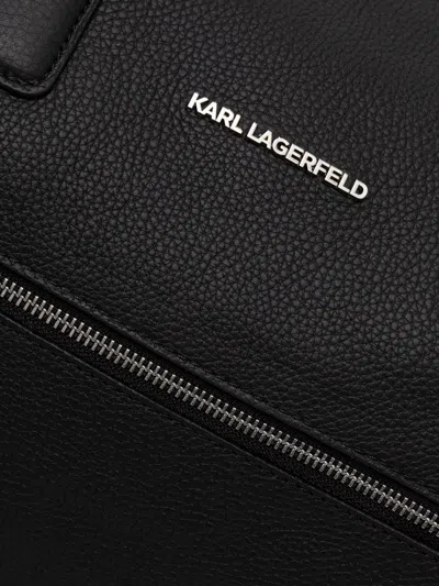 Karl Lagerfeld Zip Logo Holdall In Black