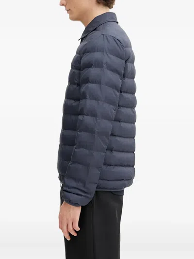 Fred Perry Logo-embroidererd Padded Jacket In Blue