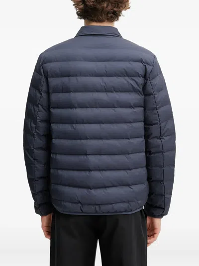 Fred Perry Logo-embroidererd Padded Jacket In Blue