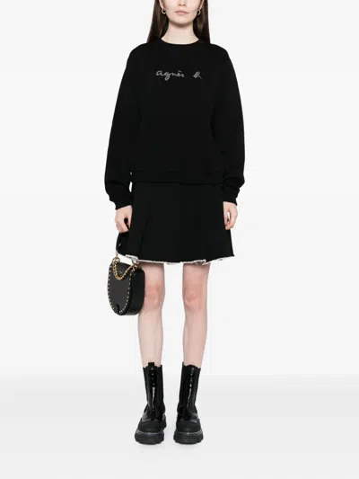 Agnès B. Embroidered-logo Sweatshirt In Black