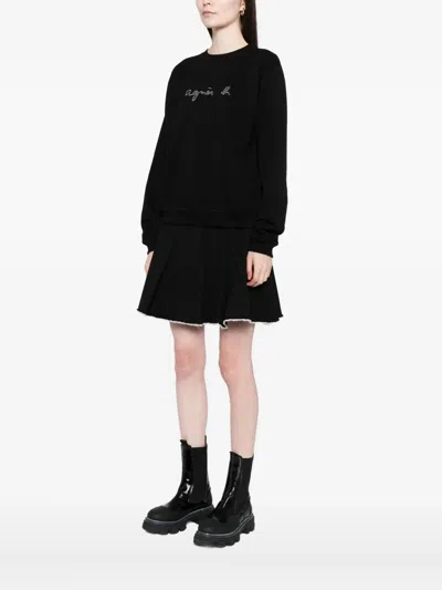 Agnès B. Embroidered-logo Sweatshirt In Black