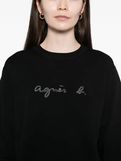 Agnès B. Embroidered-logo Sweatshirt In Black