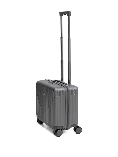 Guess Usa Olbia Logo-plaque Luggage In Gray