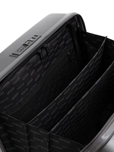 Guess Usa Olbia Logo-plaque Luggage In Gray