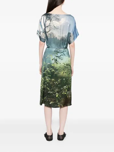 Agnès B. Saphir "jardin Brumeux" Dress In Multi